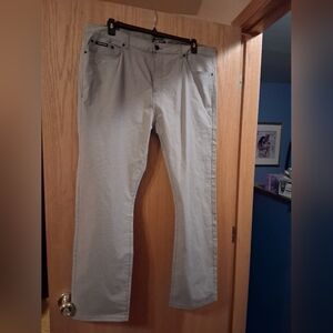 Kenneth Cole Stretch Pant 38x30 Gray/white/black, Cotton Blend Lightweight